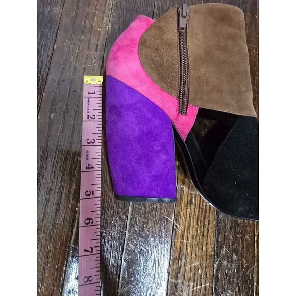 Pierre Hardy Suede Colorblock Colorful Heels Cut Out - Picture 11 of 16